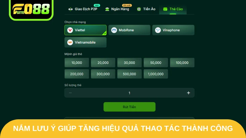 Rút Tiền Fo88 - Tìm Hiểu Chi Tiết Từng Thao Tác Quan Trọng 3 Nắm lưu ý giúp tăng hiệu quả thao tác thành công